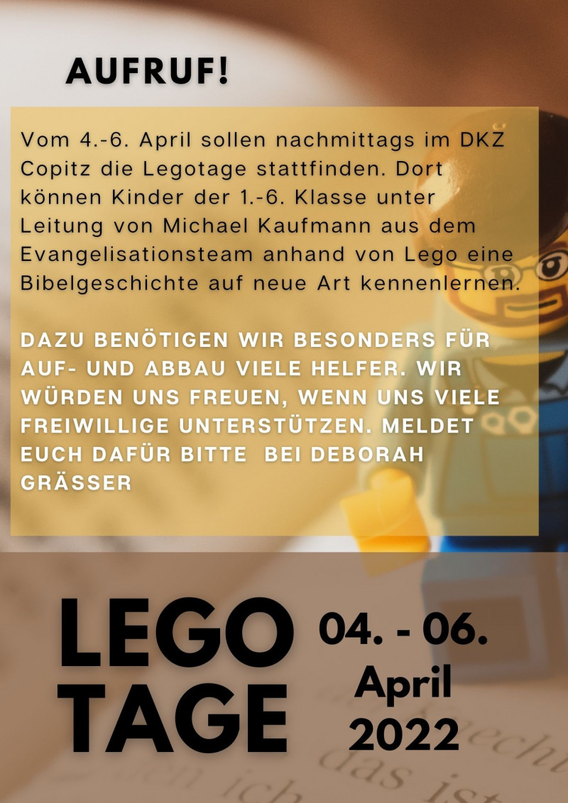 Aufruf Helfer Legotage