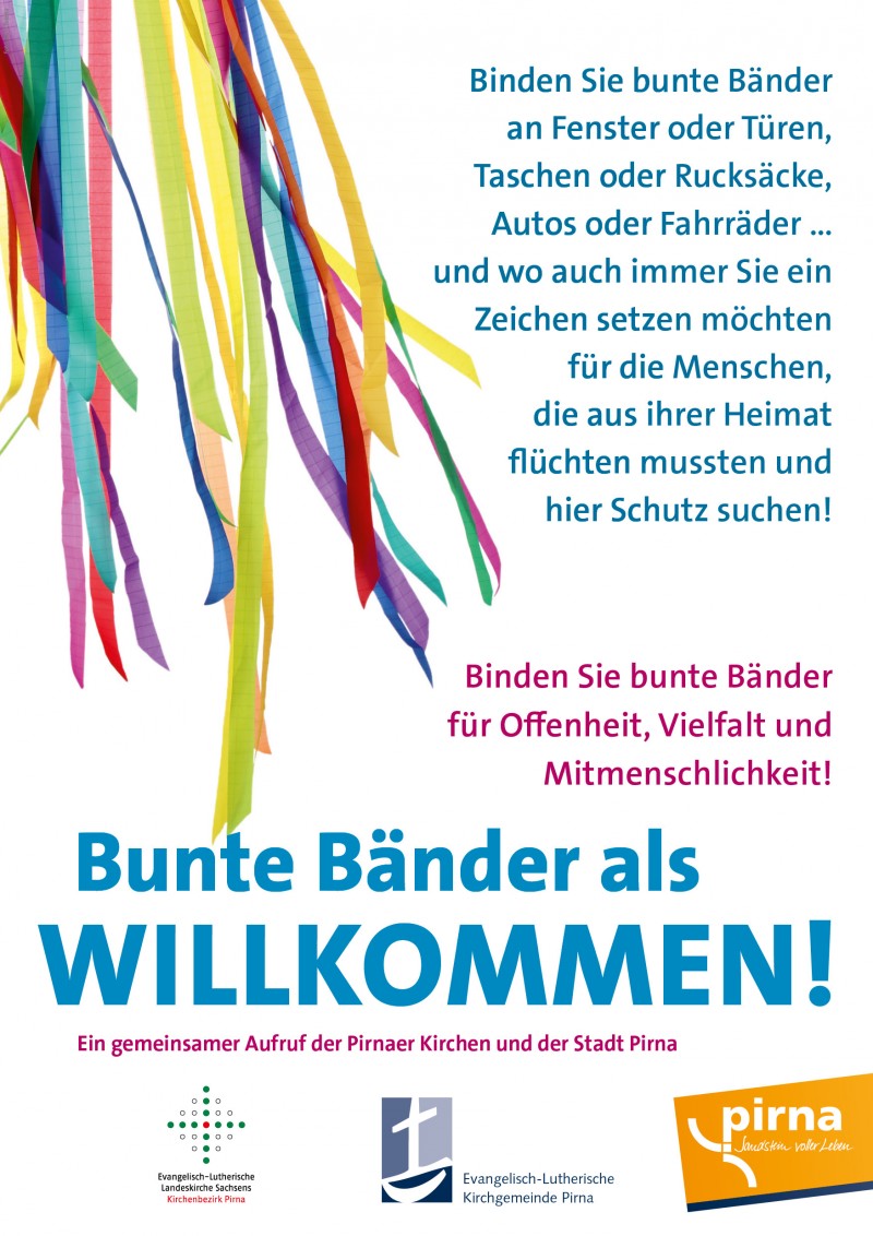 Bunte Bänder als Willkommen